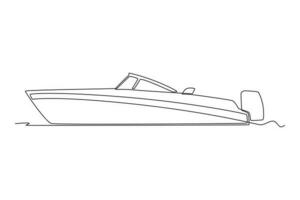 doorlopend een lijn tekening oceaan reizen vervoer concept. single lijn trek ontwerp vector grafisch illustratie.