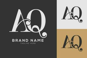 aq brief gecombineerd logo ontwerp monogram vector illustratie