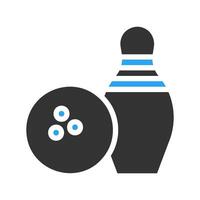 bowling icoon solide blauw zwart kleur sport symbool illustratie. vector