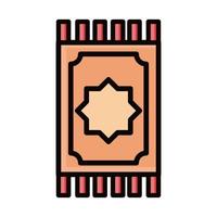 traditionele tapijtcultuur eid mubarak islamitische religieuze vieringslijn en vulpictogram vector