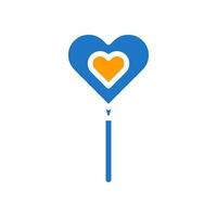 ballon liefde icoon solide blauw oranje stijl Valentijn illustratie symbool perfect. vector