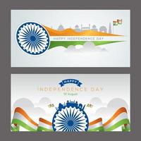 india gelukkige onafhankelijkheidsdag wenskaart vector