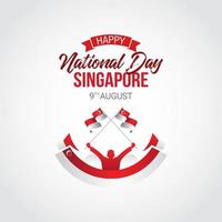 singapore onafhankelijkheidsdag banner viering vectorillustratie vector