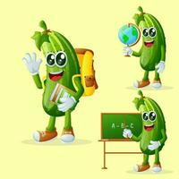 schattig komkommer tekens in onderwijs vector