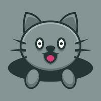 schattig kat icoon logo ontwerp stickers vector