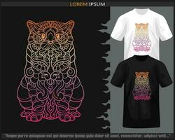 helling kleurrijk van kat mandala kunsten geïsoleerd Aan zwart en wit t shirt. vector