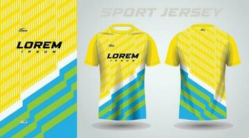 geel groen en blauw kleur overhemd voetbal Amerikaans voetbal sport Jersey sjabloon ontwerp mockup vector