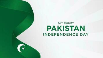 14e augustus gelukkig onafhankelijkheid dag Pakistan met golvend vlag. vector illustratie ontwerp