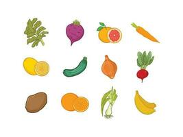 fruit en groenten reeks vector illustratie voor voedsel industrie