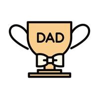 gelukkige vaders dag trofee award vlinderdas decoratie viering lijn en vul icoon vector