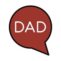 gelukkige vaders dag tekstballon papa liefde viering lijn en vul icoon vector