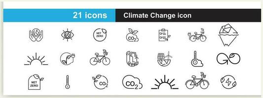 ecologie lijn icoon set. inbegrepen pictogrammen net zo eco Product, schoon energie, hernieuwbaar stroom, recycle vector