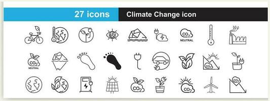 ecologie lijn icoon set. inbegrepen pictogrammen net zo eco Product, schoon energie, hernieuwbaar stroom, recycle vector