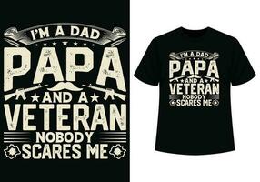 ik ben een vader papa en een veteraan t-shirt ontwerp vector