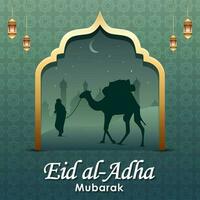 gelukkig eid al-adha mubarak plein achtergrond vector