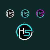 hs modieus brief logo ontwerp met cirkel vector
