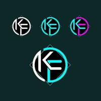 kf modieus brief logo ontwerp met cirkel vector