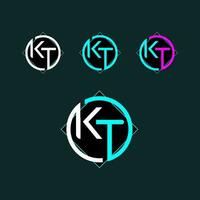 kt modieus brief logo ontwerp met cirkel vector