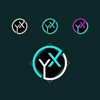 yx modieus brief logo ontwerp met cirkel vector