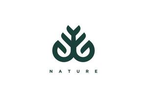 natuur logo ontwerp met modern uniek concept vector