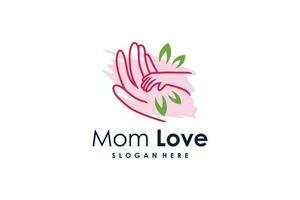 mam liefde logo ontwerp met modern creatief stijl vector