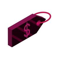online winkelen label prijs geld verkoop isometrisch geïsoleerd pictogram vector