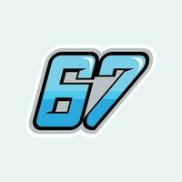 67 racing getallen logo vector