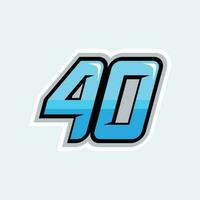 40 racing getallen vector