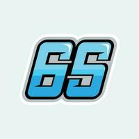 65 racing getallen logo vector