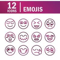 emoticon grappige smiley gezichten expressie iconen set vector