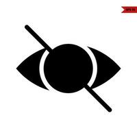 Nee oog glyph icoon vector