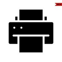 printer machine glyph icoon vector