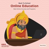 bannerontwerp van de beste online onderwijscursussen en -programma's vector
