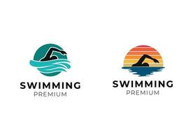 zwemmen sport etiket logo ontwerp inspiratie vector