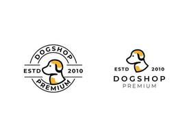 hond zorg en huisdier winkel logo ontwerp. hond logo ontwerp sjabloon. vector