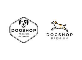 hond zorg en huisdier winkel logo ontwerp. hond logo ontwerp sjabloon. vector