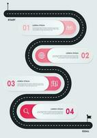 infographic sjabloon voor presentaties en Kenmerken gegevens visualisatie omvat een werkwijze tabel met diagrammen, stappen, opties. de concept voor afzet door illustraties voor rit naar succes. vector