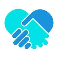 hand- schudden blauw icoon knop logo gemeenschap ontwerp vector