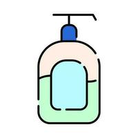 lichaam douche vloeistof zeep pomp dispenser kleurrijk schets icoon ontwerp vector