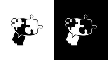 puzzel creatief hersenen intelligent tekening icoon knop ontwerp vector