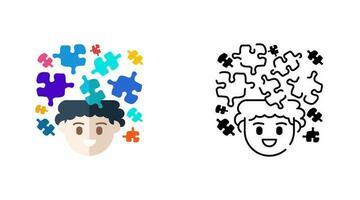 gelukkig jongen met creatief puzzels kleurrijk schets vector