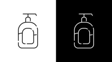 lichaam douche vloeistof zeep pomp dispenser schets icoon ontwerp zwart en wit vector