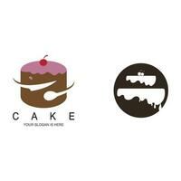taart bakkerij logo vector