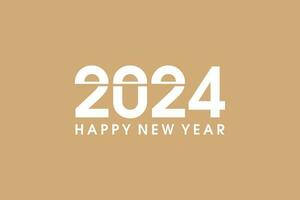 gelukkig nieuw jaar 2024 vector, gemakkelijk 2024 ontwerp achtergrond in wit kleur vector