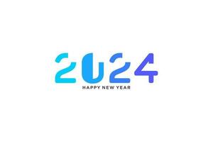 gelukkig nieuw jaar 2024 wensen met kleurrijk getallen vector