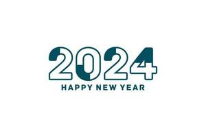 gelukkig nieuw jaar 2024 met modern cijfer typografie vector