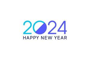 gelukkig nieuw jaar 2024 met modern cijfer typografie Aan wit achtergrond vector