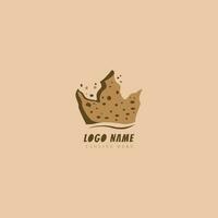 koning koekjes logo. vector illustratie, gemakkelijk concept ontwerp tussen de kroon en koekje