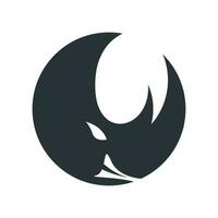 neushoorn logo icoon ontwerp vector