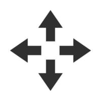 pijlen icoon van elementen in verschillende richtingen silhouet stijl vector